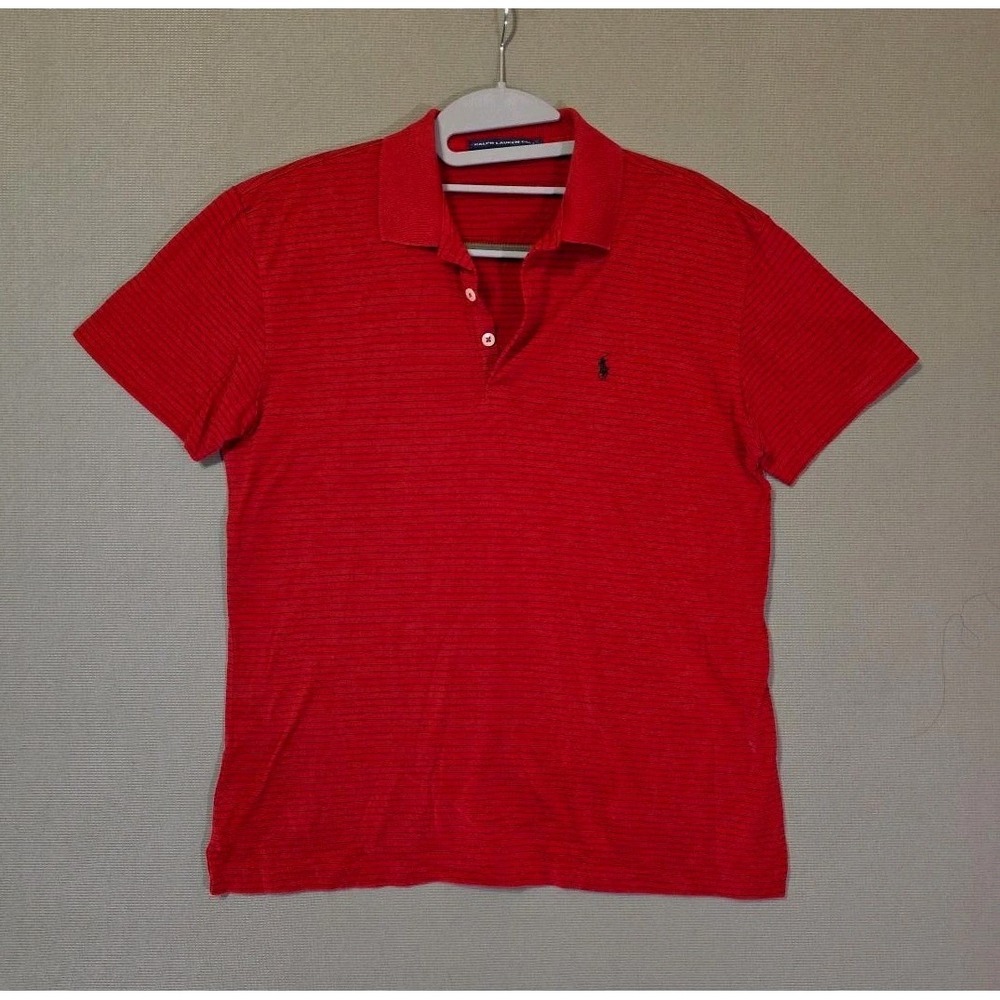 Vintage Ralph Lauren Golf Polo Shirt Mens Sz S Red Striped Pony Logo Made in USA